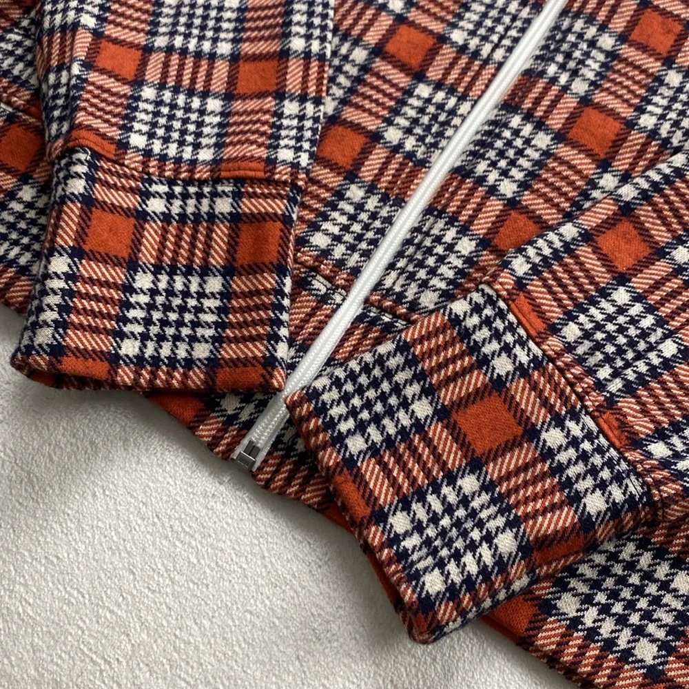 Champion x Todd Snyder Wool Blend Plaid Houndstooth Full Zip Track Jacket - Picture 10 of 16